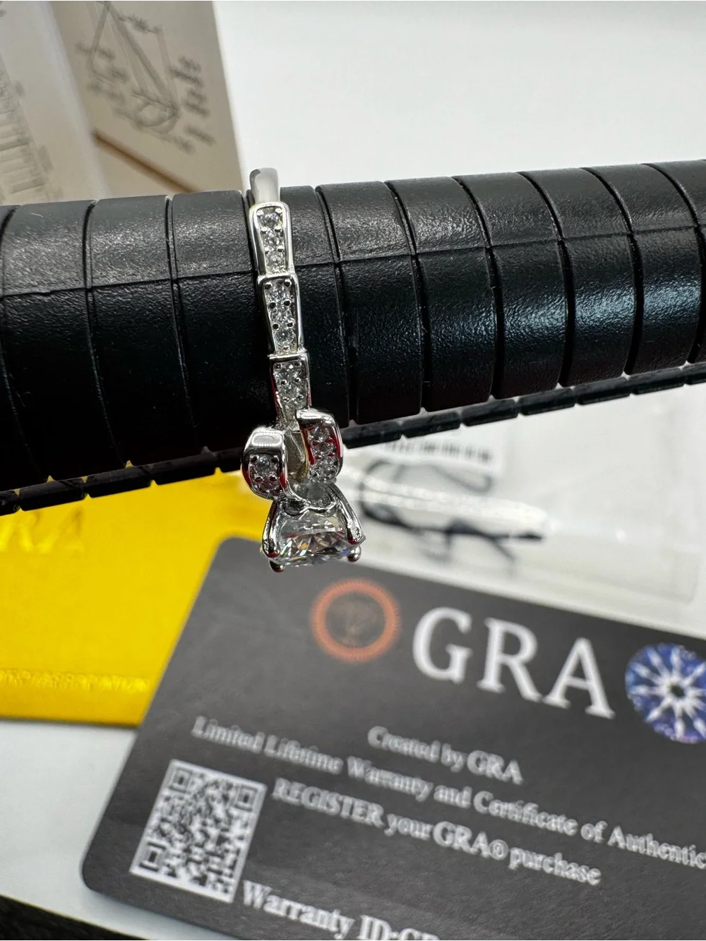 Moissanite Engagement Ring - Silver